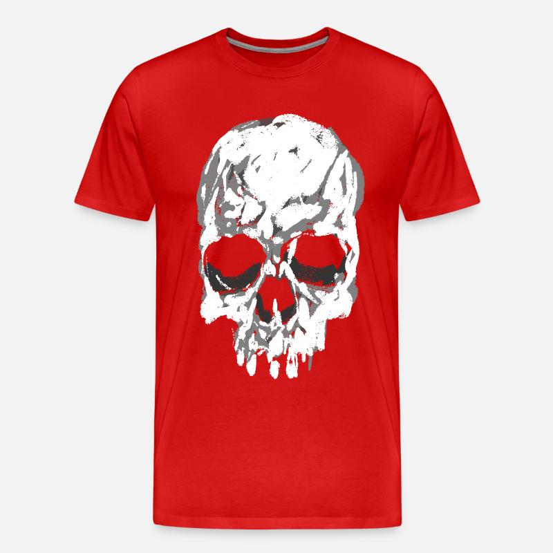 Schädel - Männer Premium Bio T-Shirt - Rot