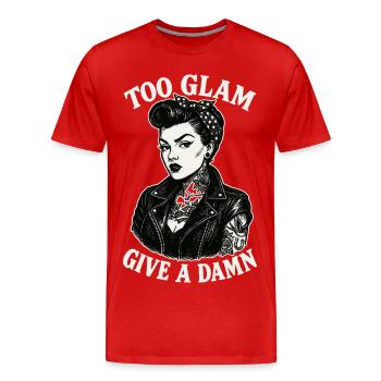 Pin-Up Girl: Too Glam to Give a Damn Biker - Männer Premium Bio T-Shirt - Rot - Vorne - Damien (186cm)