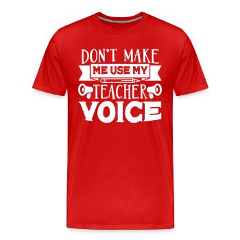 professeur - T-shirt bio Premium Homme - rouge - Devant - Damien (186cm)