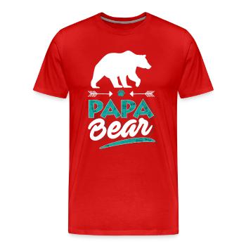 Papa Bear - cadeau pour la fête des pères et les anniversaires - T-shirt bio Premium Homme - rouge - Devant - Damien (186cm)
