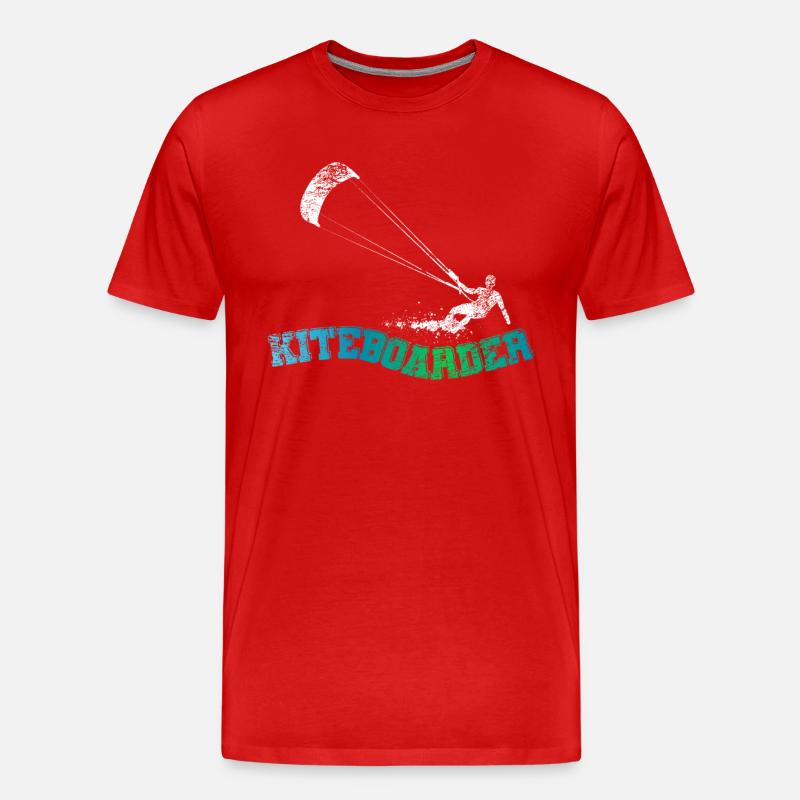 Kiteboard Board Kitesurfen - Männer Premium Bio T-Shirt - Rot