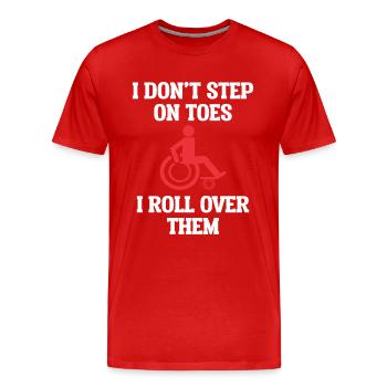 Wheelchair Wheelchair Wheelchair Handicap Rolli Humor - Men's Premium Organic T-Shirt - red - Front - Damien (186cm)