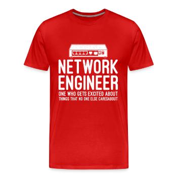 Netzwerktechniker Informatik Netzwerk Technk IT - Männer Premium Bio T-Shirt - Rot - Vorne - Damien (186cm)