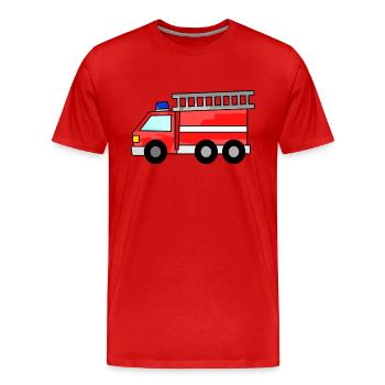 Pompiers - T-shirt bio Premium Homme - rouge - Devant - Damien (186cm)