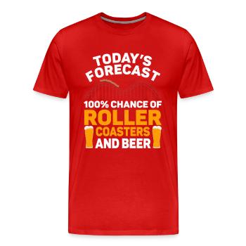 Roller Coaster Amusement Park Amusement Park - Men's Premium Organic T-Shirt - red - Front - Damien (186cm)