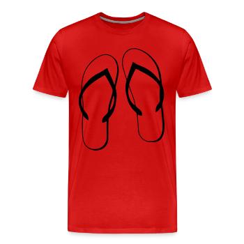 Tongs - T-shirt bio Premium Homme - rouge - Devant - Damien (186cm)