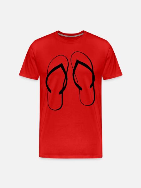 Tongs - T-shirt bio Premium Homme - rouge