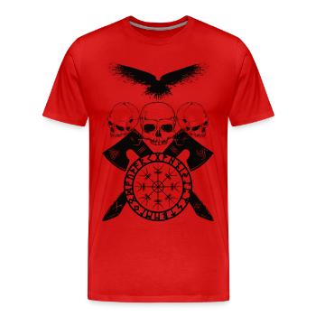 Viking Helm of Awe - Männer Premium Bio T-Shirt - Rot - Vorne - Damien (186cm)