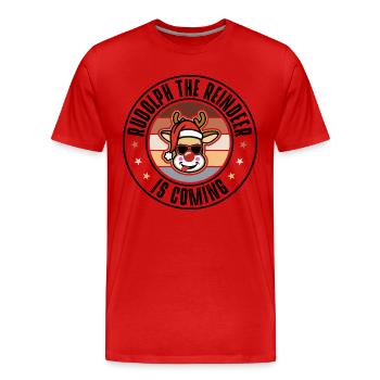Rudolph - T-shirt bio Premium Homme - rouge - Devant - Damien (186cm)