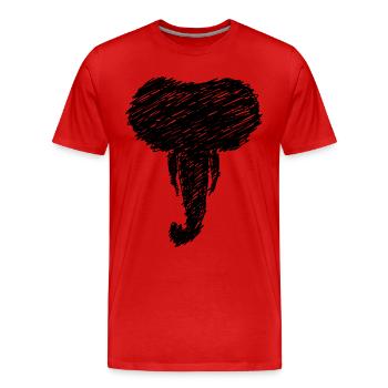 Elefant Kopf Tier Zeichnung Scribble Geschenk - Männer Premium Bio T-Shirt - Rot - Vorne - Damien (186cm)
