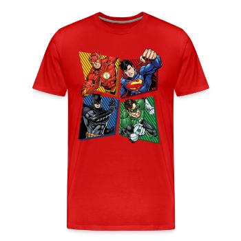 DC Comics Justice League Superheroes Group - Men's Premium Organic T-Shirt - red - Front - Damien (186cm)