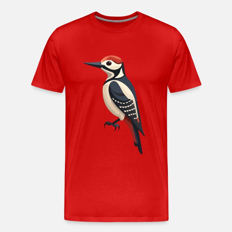 Buntspecht - Männer Premium Bio T-Shirt - Rot