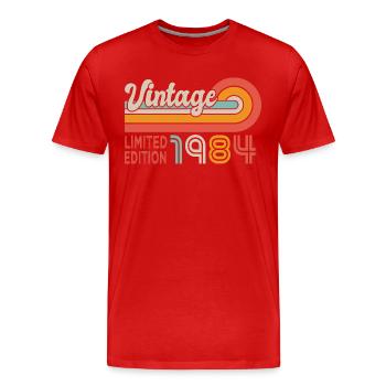 1984 anniversaire Né en 1984 - T-shirt bio Premium Homme - rouge - Devant - Damien (186cm)
