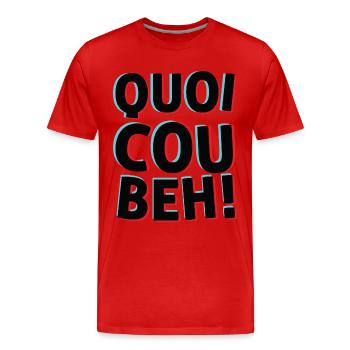 Humour Quoicoubeh t'as les cramptés ? Apayinye - T-shirt bio Premium Homme - rouge - Devant - Damien (186cm)