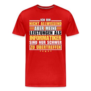 Des performances inégalées en tant qu’informaticien - T-shirt bio Premium Homme - rouge - Devant - Damien (186cm)