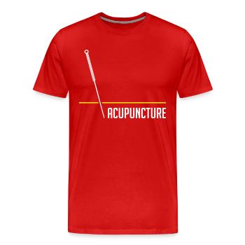 Aiguille penchée - T-shirt bio Premium Homme - rouge - Devant - Damien (186cm)