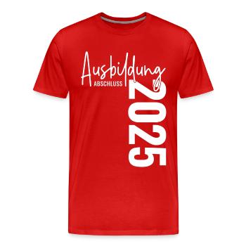Ausbildung Abschluss 2025 - Männer Premium Bio T-Shirt - Rot - Vorne - Damien (186cm)