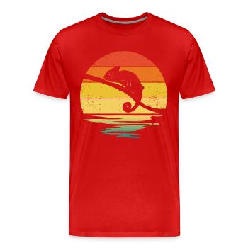 Chameleon Rétro Graphique - T-shirt bio Premium Homme - rouge - Devant - Damien (186cm)