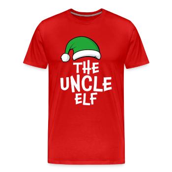 L’oncle elfe - T-shirt bio Premium Homme - rouge - Devant - Damien (186cm)