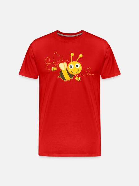 Bees Bees Bee Happy Bee - Men's Premium Organic T-Shirt - red