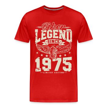 Légende des motards depuis 1975 - T-shirt bio Premium Homme - rouge - Devant - Damien (186cm)