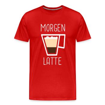 Morgen Latte Macchiato Lustige Kaffee Wortspiele - Männer Premium Bio T-Shirt - Rot - Vorne - Damien (186cm)