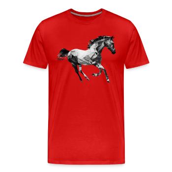 HORSE - Men's Premium Organic T-Shirt - red - Front - Damien (186cm)
