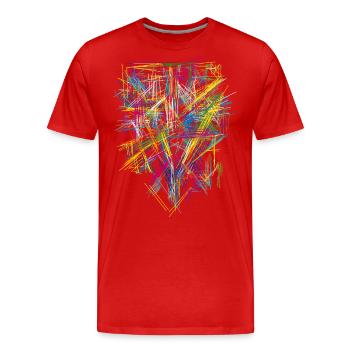 Pattern Colors Futurism - Men's Premium Organic T-Shirt - red - Front - Damien (186cm)