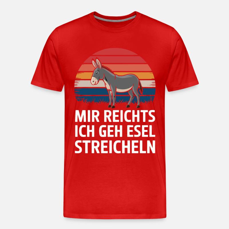 Esel Eselchen Maultier Muli - Männer Premium Bio T-Shirt - Rot