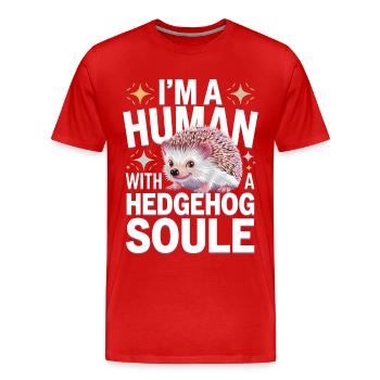 hérisson animal épineux hérisson - T-shirt bio Premium Homme - rouge - Devant - Damien (186cm)