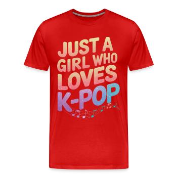 K-Pop Music Korean Pop - Men's Premium Organic T-Shirt - red - Front - Damien (186cm)