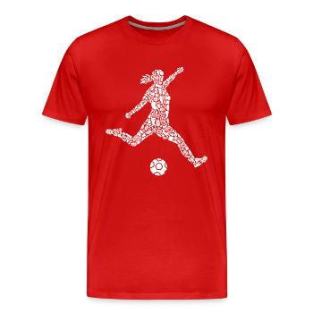 Fußball Spielerin Symbole Mädchen Fußballspielerin - Männer Premium Bio T-Shirt - Rot - Vorne - Damien (186cm)
