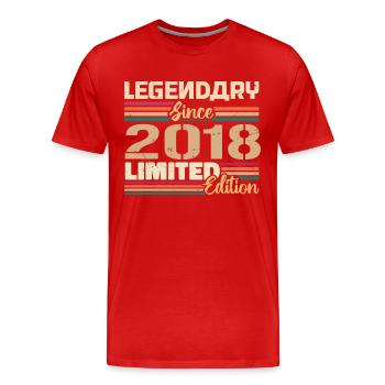 Millésime 2018 Anniversaire 2018 Né en 2018 - T-shirt bio Premium Homme - rouge - Devant - Damien (186cm)