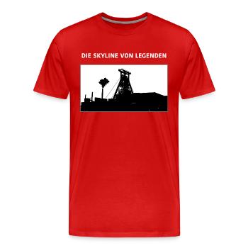 Bergbau - Die Skyline von Legenden - Männer Premium Bio T-Shirt - Rot - Vorne - Damien (186cm)