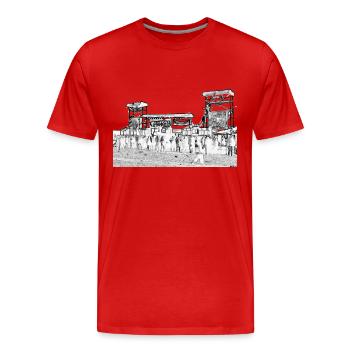 sound system 12 - T-shirt bio Premium Homme - rouge - Devant - Damien (186cm)
