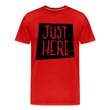 Juste ici - T-shirt bio Premium Homme - rouge - Devant - Damien (186cm)