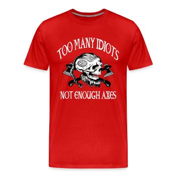 Viking Skull Skull Axe Valhalla - T-shirt bio Premium Homme - rouge - Devant - Damien (186cm)