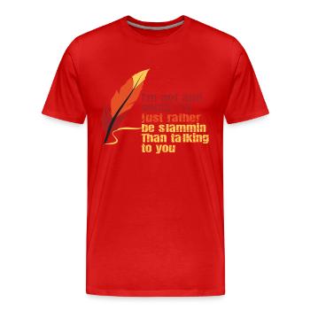 I'm Not Anti-Social Poetry Slam - Men's Premium Organic T-Shirt - red - Front - Damien (186cm)