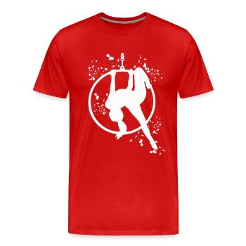 Anneau aérien Aerialist Anneau d’air Lyra - T-shirt bio Premium Homme - rouge - Devant - Damien (186cm)