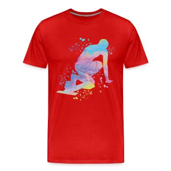 Sprinter Colorsplash Sprintender Sprint - Männer Premium Bio T-Shirt - Rot - Vorne - Damien (186cm)