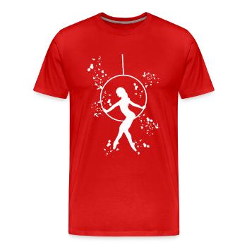 Anneau aérien Aerialist Anneau d’air Lyra - T-shirt bio Premium Homme - rouge - Devant - Damien (186cm)