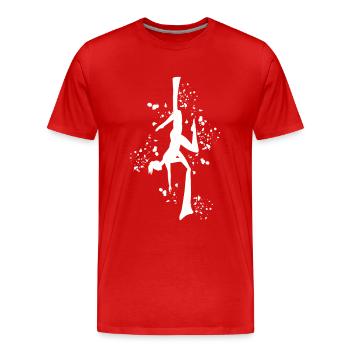 Tissu vertical acrobaties aériennes soie aérienne - T-shirt bio Premium Homme - rouge - Devant - Damien (186cm)