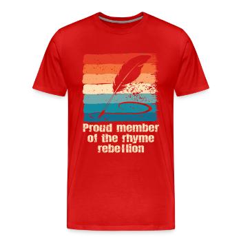 Poetry Slam Rhyme Rebellion Slam Poetry - Men's Premium Organic T-Shirt - red - Front - Damien (186cm)