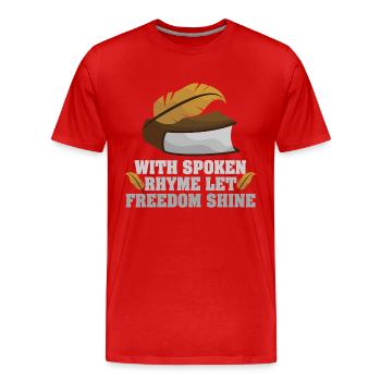 Poésie Slam Comptine parlée Poésie slam - T-shirt bio Premium Homme - rouge - Devant - Damien (186cm)