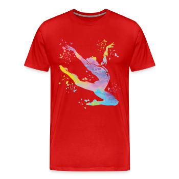 Gymnastique au sol Gymnastique artistique - T-shirt bio Premium Homme - rouge - Devant - Damien (186cm)