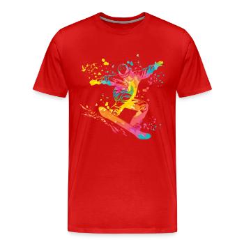 Snowboarder Snowboarding Snowboard - Men's Premium Organic T-Shirt - red - Front - Damien (186cm)