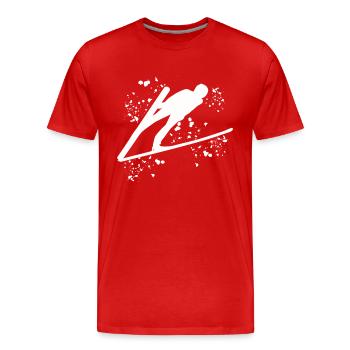 Vol à ski Ski nordique Saut à ski - T-shirt bio Premium Homme - rouge - Devant - Damien (186cm)