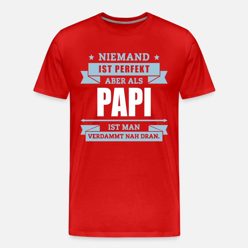 Funshirt Papi - Männer Premium Bio T-Shirt - Rot