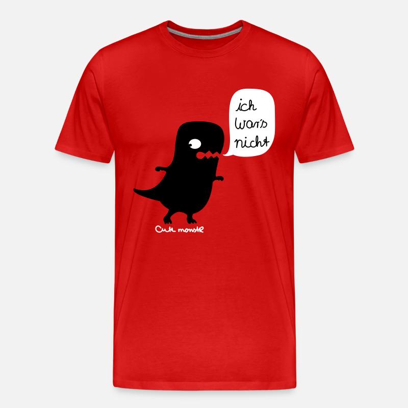 Ich wars nicht Dino - Männer Premium Bio T-Shirt - Rot
