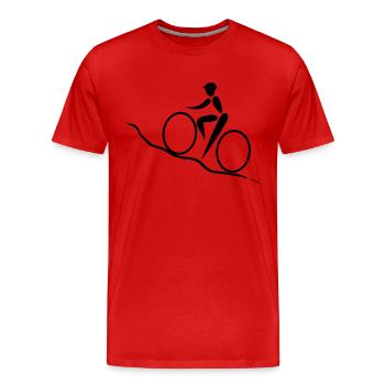 Radsport Trail - Männer Premium Bio T-Shirt - Rot - Vorne - Damien (186cm)